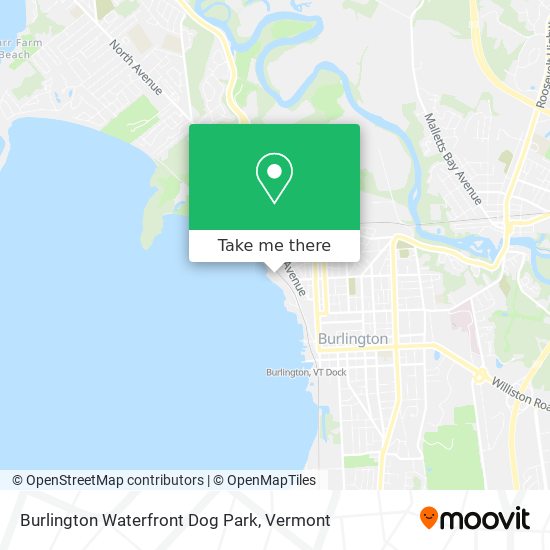 Burlington Waterfront Dog Park map