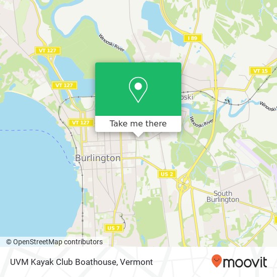 UVM Kayak Club Boathouse map