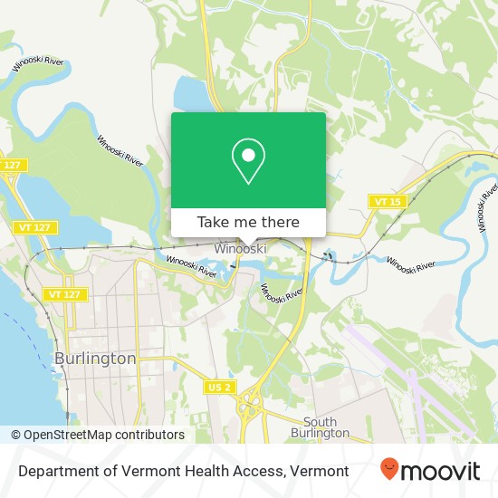 Mapa de Department of Vermont Health Access
