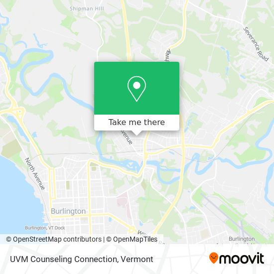 Mapa de UVM Counseling Connection