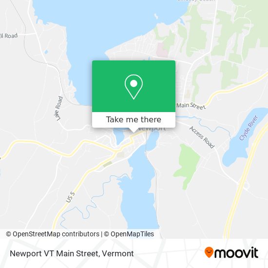 Newport VT Main Street map