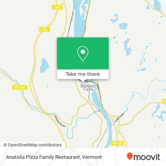 Mapa de Anatolia Pizza Family Restaurant, 111 Rockingham St Bellows Falls, VT 05101