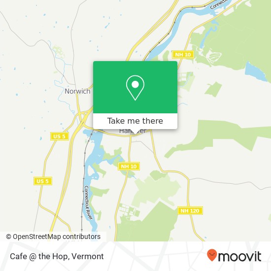Mapa de Cafe @ the Hop, 2 E Wheelock St Hanover, NH 03755