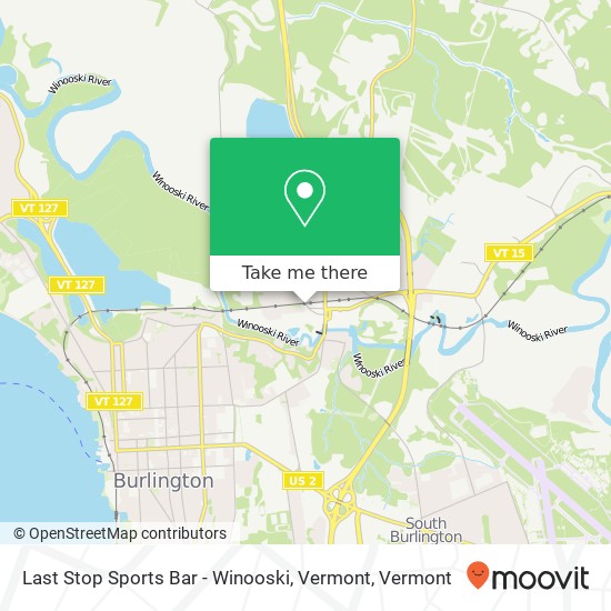 Last Stop Sports Bar - Winooski, Vermont map