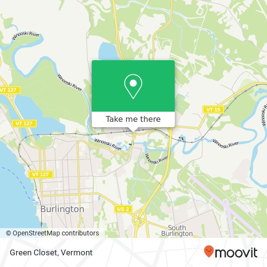 Mapa de Green Closet, 1 E Allen St Winooski, VT 05404