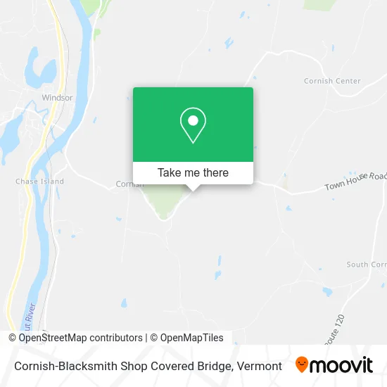 Cornish-Blacksmith Shop Covered Bridge map