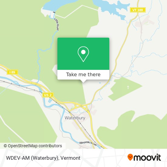 WDEV-AM (Waterbury) map