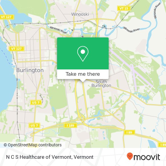 N C S Healthcare of Vermont map