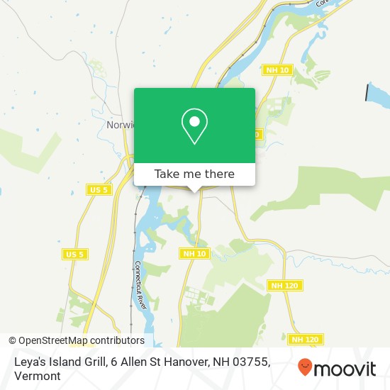Leya's Island Grill, 6 Allen St Hanover, NH 03755 map