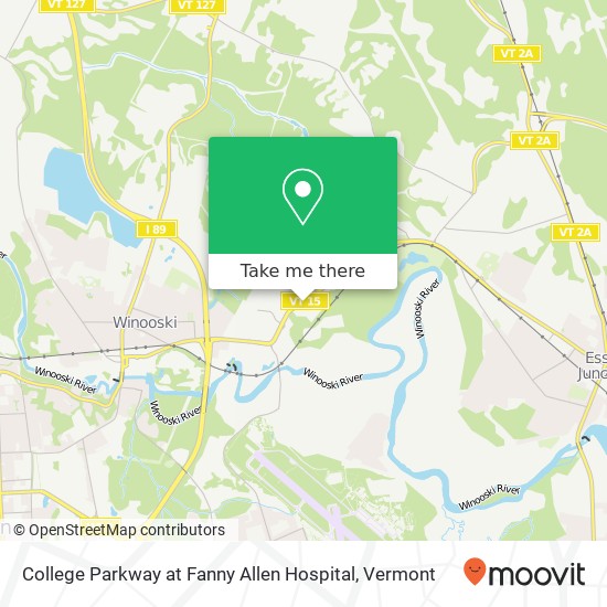 College Parkway at Fanny Allen Hospital map