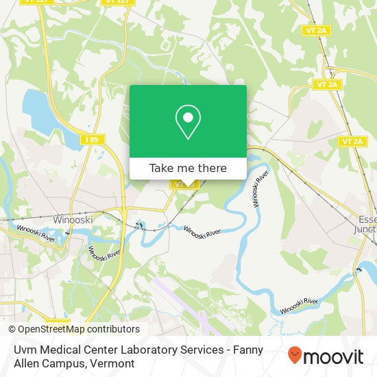 Uvm Medical Center Laboratory Services - Fanny Allen Campus map