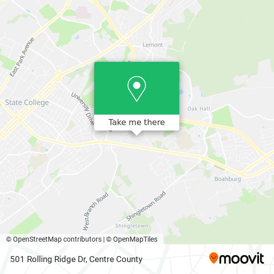 Mapa de 501 Rolling Ridge Dr