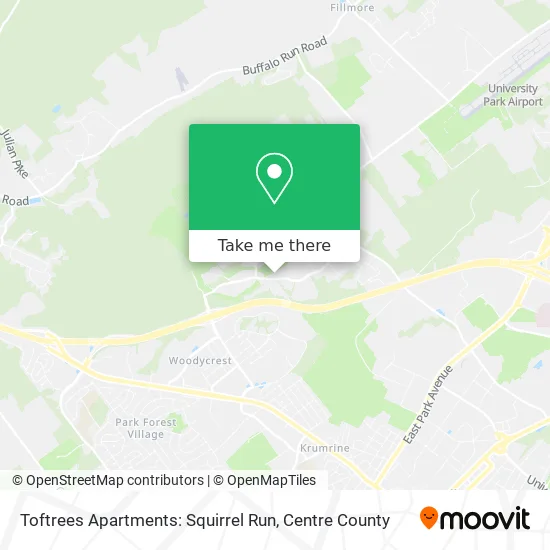 Toftrees Apartments: Squirrel Run map