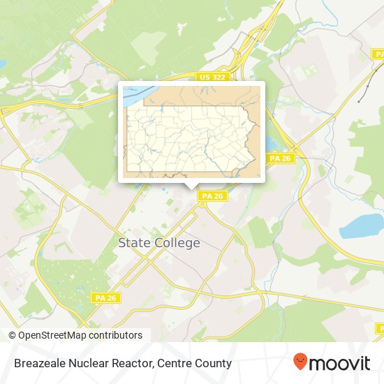 Breazeale Nuclear Reactor map