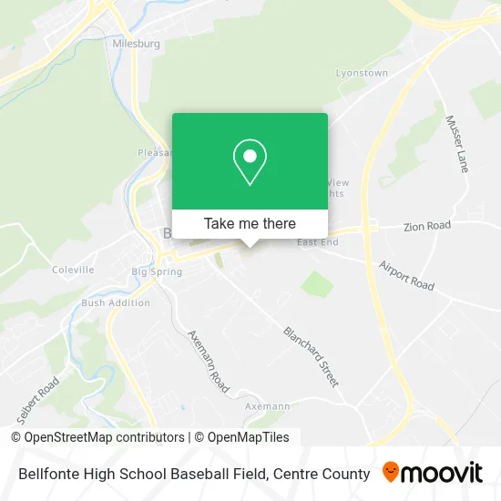Bellfonte High School Baseball Field map