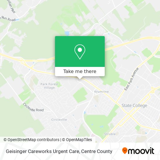 Mapa de Geisinger Careworks Urgent Care