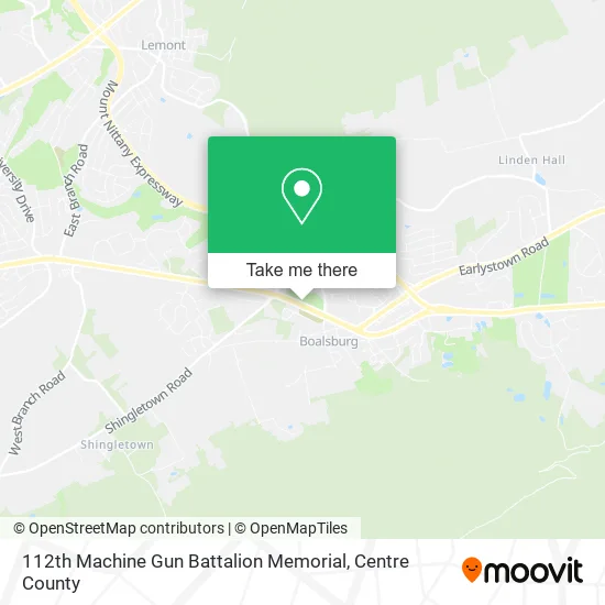 112th Machine Gun Battalion Memorial map