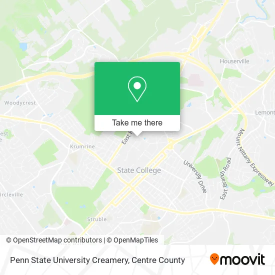 Penn State University Creamery map