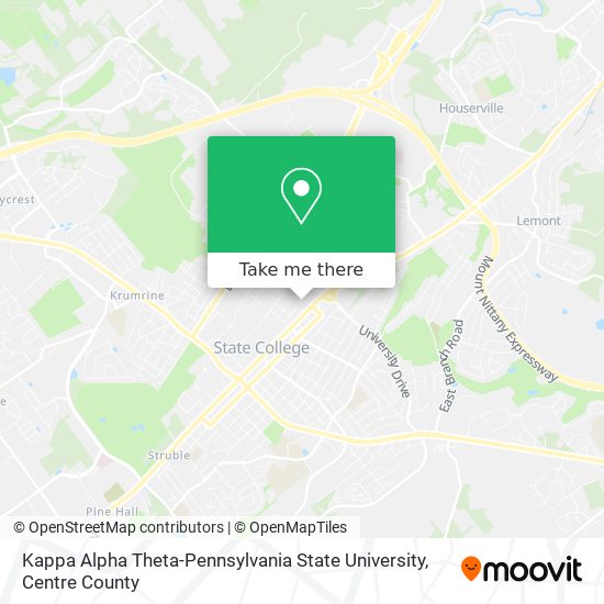 Kappa Alpha Theta-Pennsylvania State University map