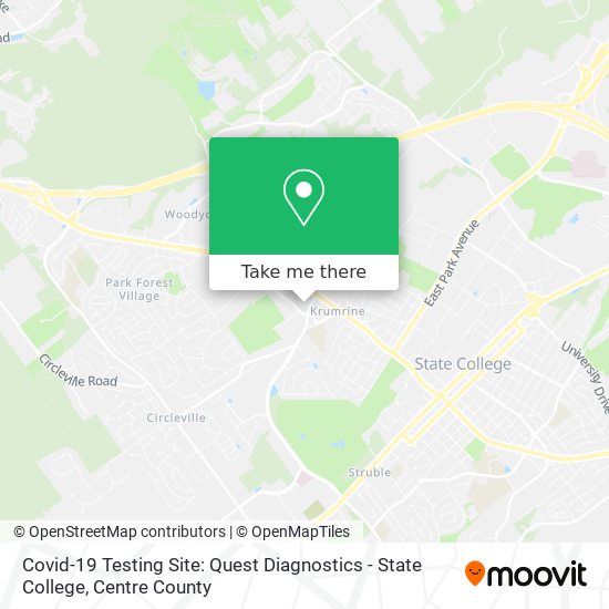 Covid-19 Testing Site: Quest Diagnostics - State College map