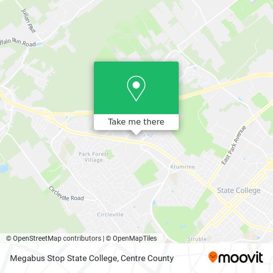 Mapa de Megabus Stop State College