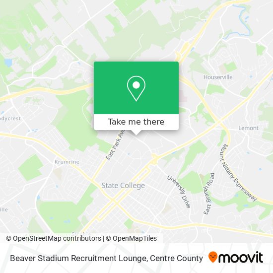 Mapa de Beaver Stadium Recruitment Lounge