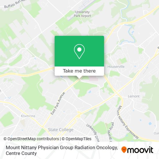 Mapa de Mount Nittany Physician Group Radiation Oncology