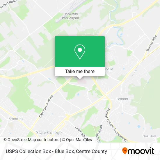 USPS Collection Box - Blue Box map