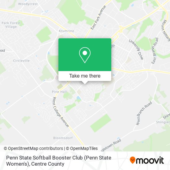 Mapa de Penn State Softball Booster Club (Penn State Women's)