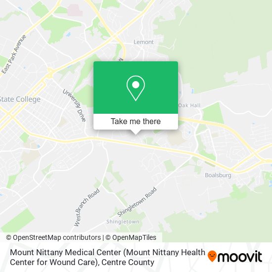 Mount Nittany Medical Center (Mount Nittany Health Center for Wound Care) map