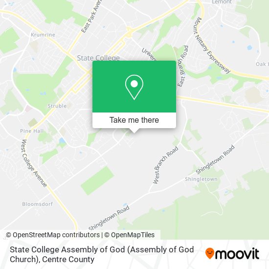 State College Assembly of God (Assembly of God Church) map