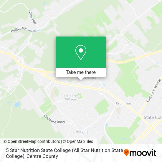 Mapa de 5 Star Nutrition State College