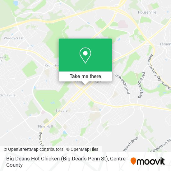 Mapa de Big Deans Hot Chicken (Big Dean's Penn St)