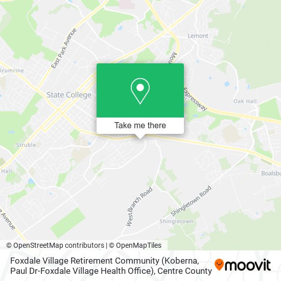 Mapa de Foxdale Village Retirement Community (Koberna, Paul Dr-Foxdale Village Health Office)