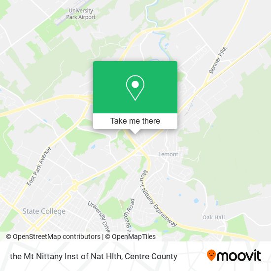 the Mt Nittany Inst of Nat Hlth map