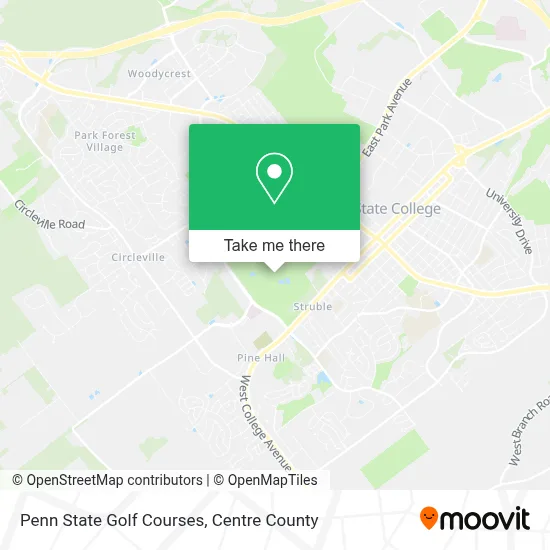 Penn State Golf Courses map