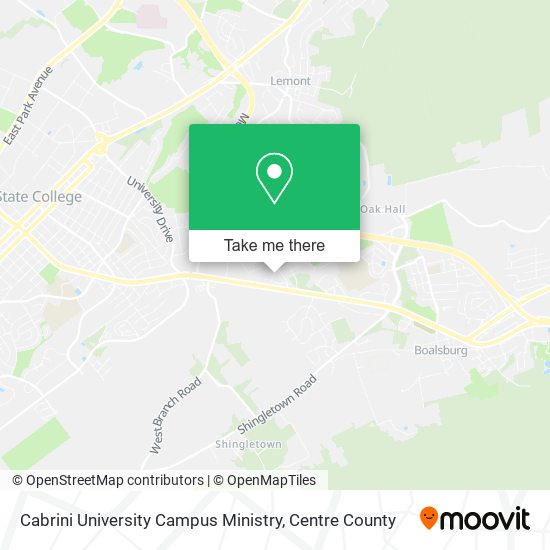 Cabrini University Campus Ministry map