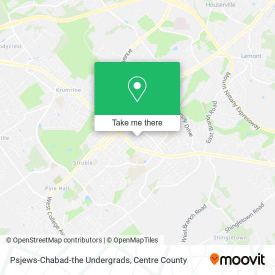 Psjews-Chabad-the Undergrads map