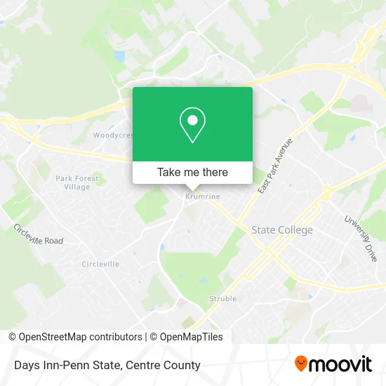 Days Inn-Penn State map