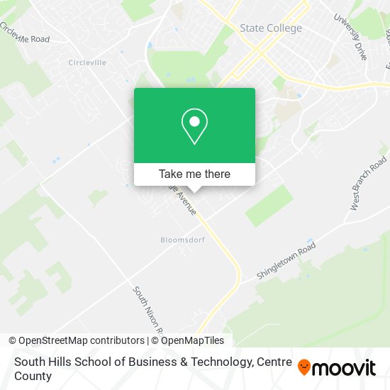 Mapa de South Hills School of Business & Technology