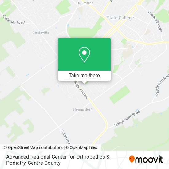 Advanced Regional Center for Orthopedics & Podiatry map