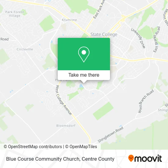 Blue Course Community Church map