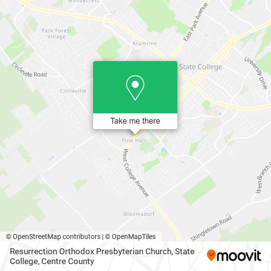 Resurrection Orthodox Presbyterian Church, State College map