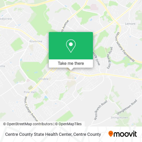 Centre County State Health Center map