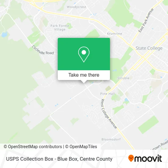 USPS Collection Box - Blue Box map