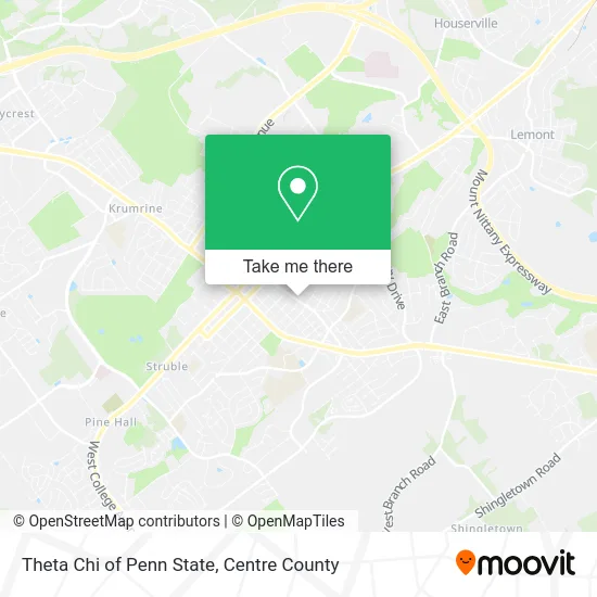 Theta Chi of Penn State map