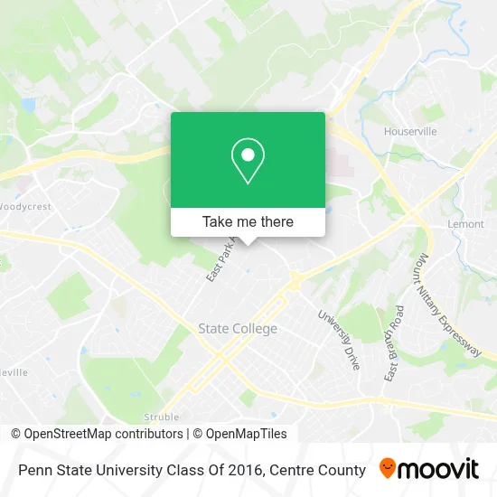 Penn State University Class Of 2016 map