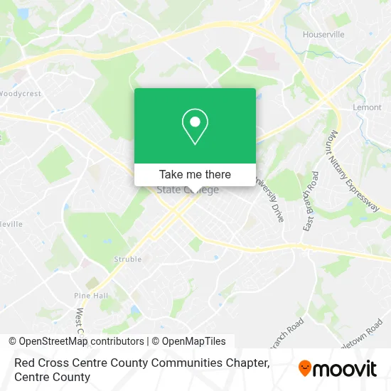 Red Cross Centre County Communities Chapter map