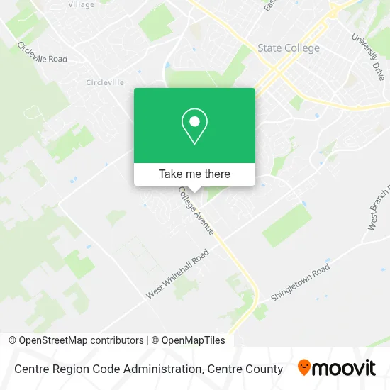 Centre Region Code Administration map