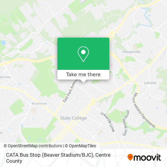 Mapa de CATA Bus Stop (Beaver Stadium / BJC)